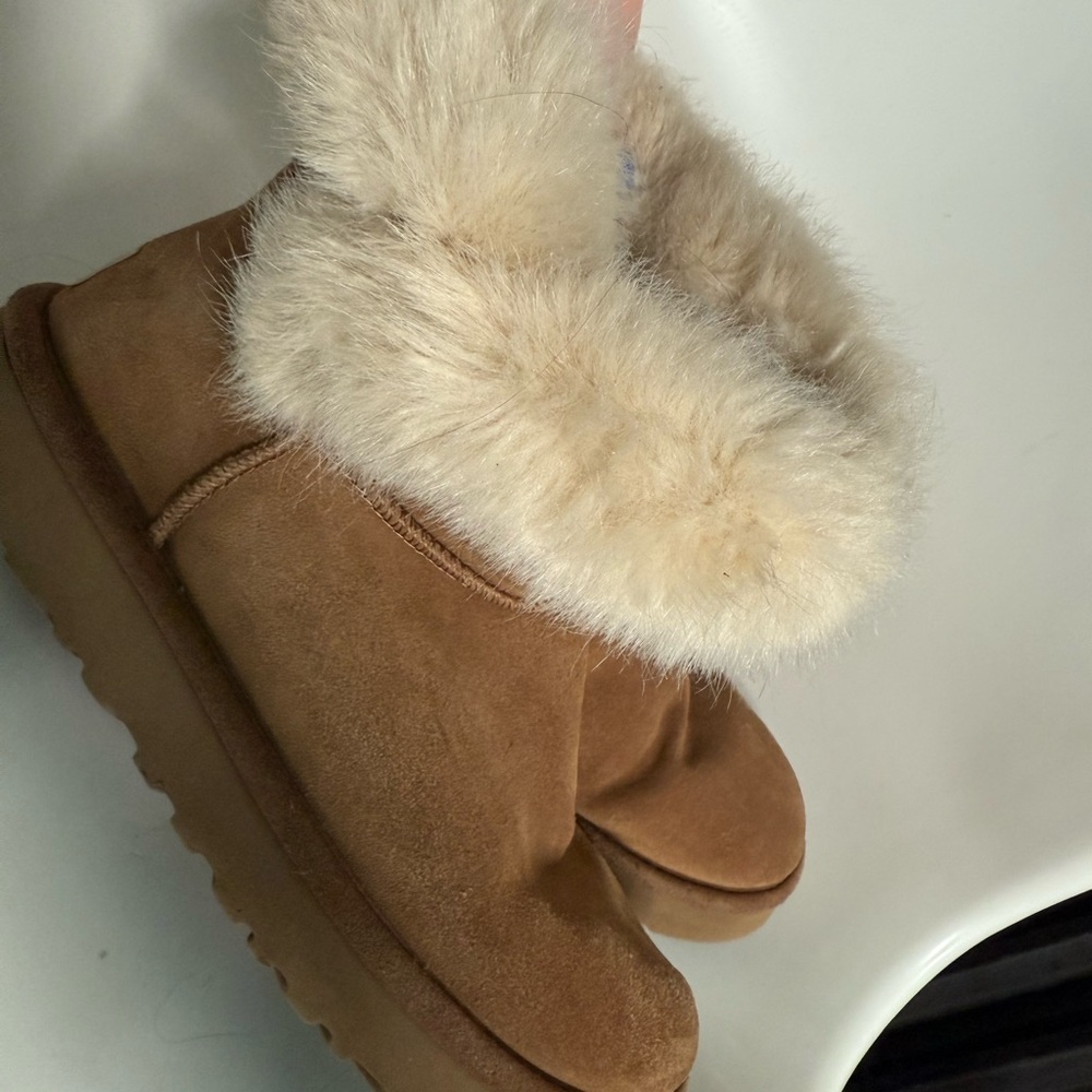 Ugg Cozy Tan Fur-Lined Boots